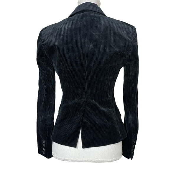 Theory Corduroy Blazer 6 Black Velvet Ribbed Button Surgeon Cuff Jacket Business - Picture 2 of 16